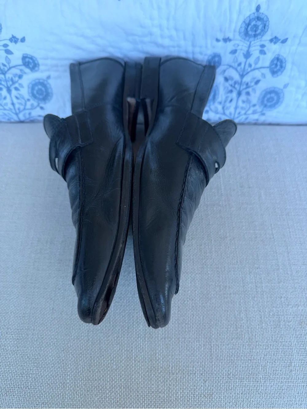 Men's Black Leather Slip-On Loafers